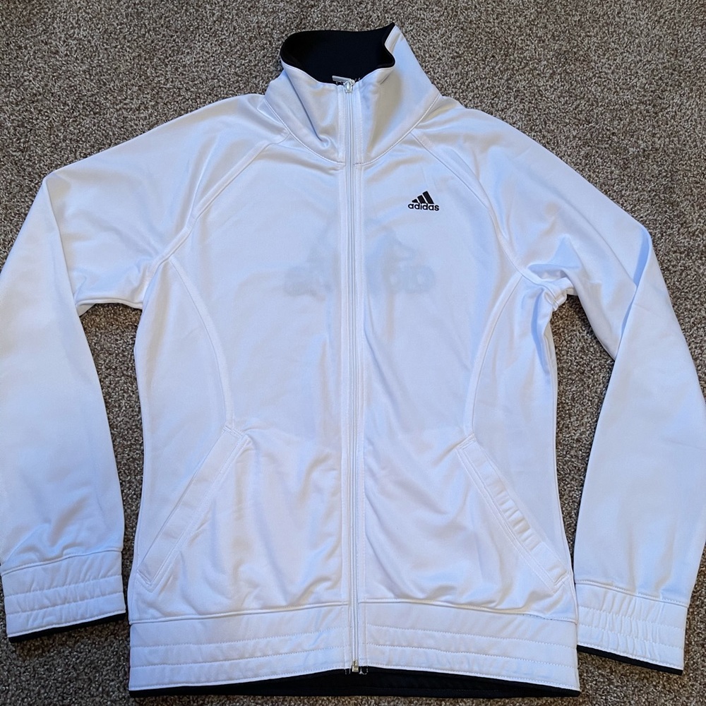 Adidas white and black jacket Size Small - Picture 1 of 7